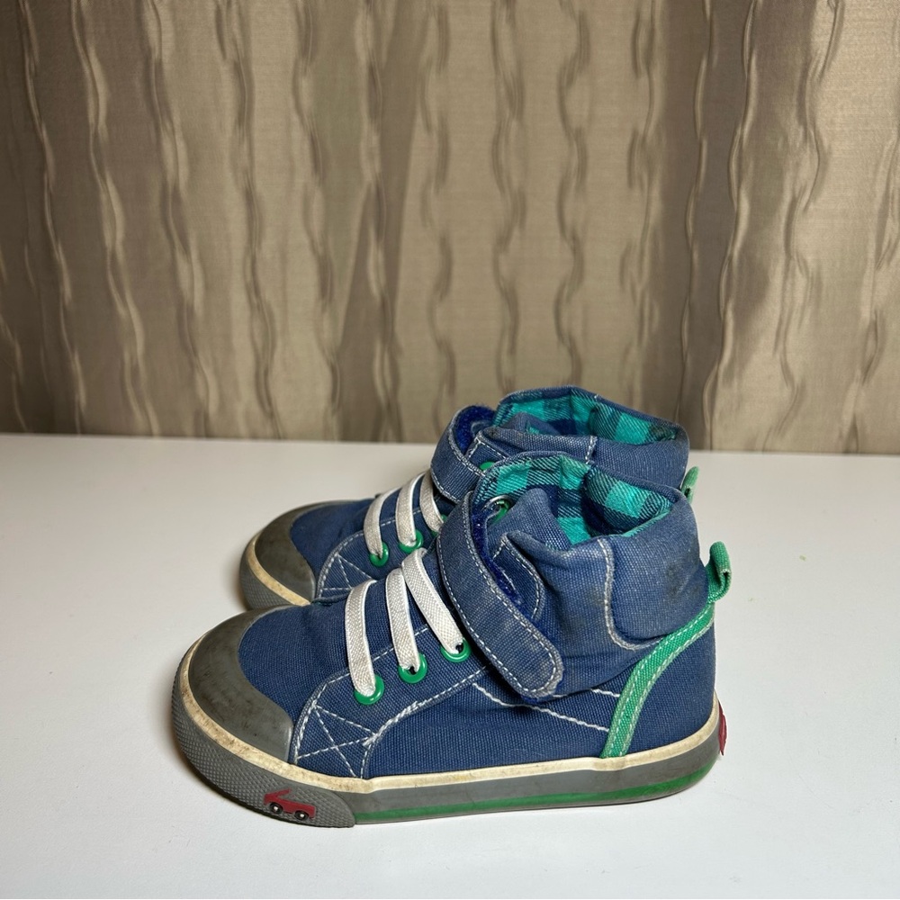 See Kai Run STylish Blue and Green Toddler Sneakers